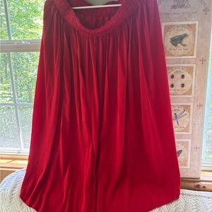 GAP Red Smocked Bubble Midi Skirt